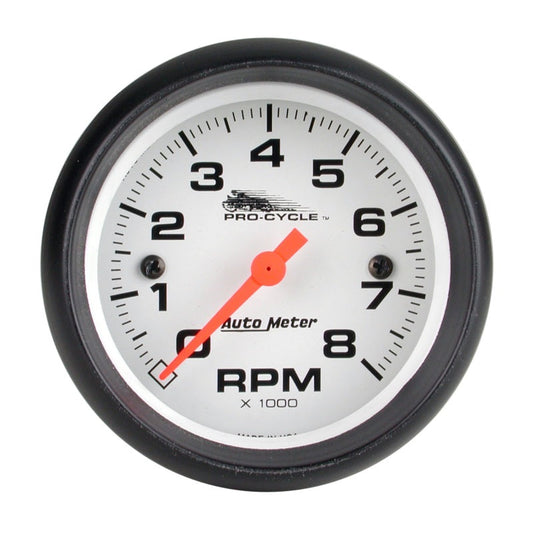 Autometer Pro-Cycle Gauge Tach 2 5/8in 8K Rpm 2&4 Cylinder White - My Store