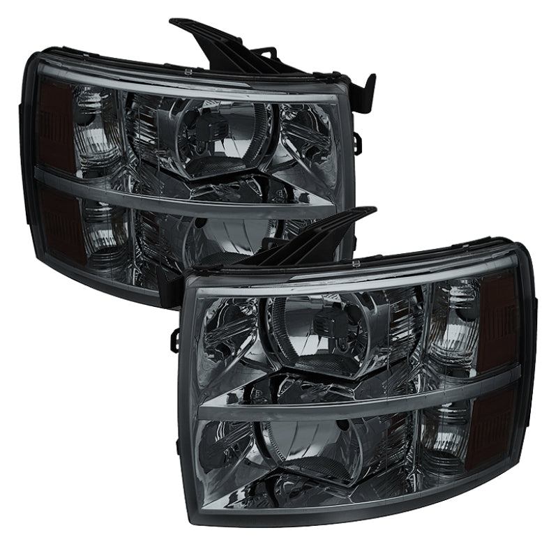 Xtune Chevy Silverado 07-13 Crystal Headlights Smoked HD-JH-CS07-AM-SM - Mammoth Racing -