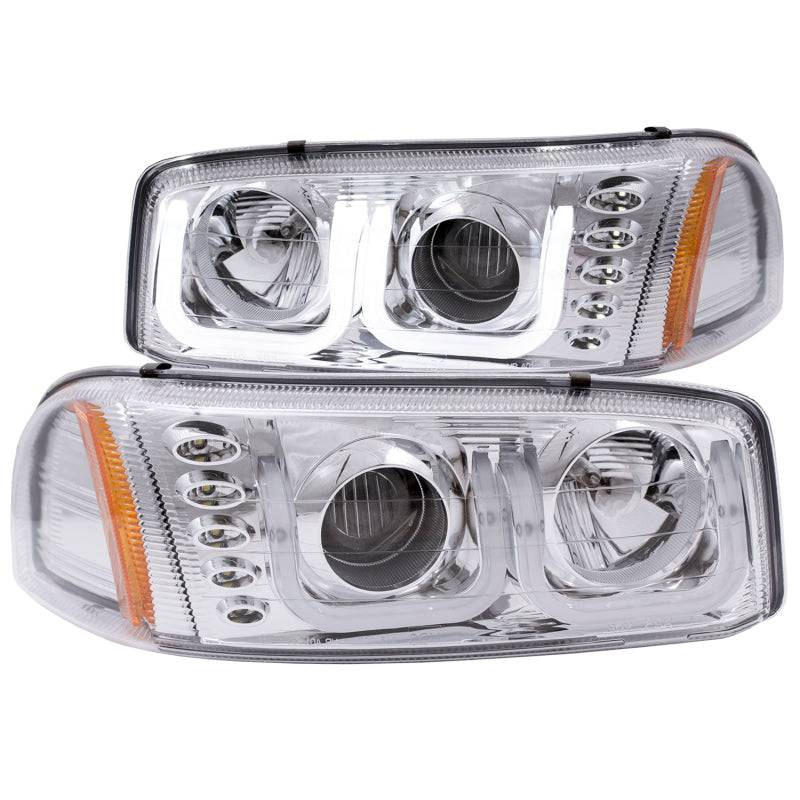 ANZO 1999-2006 Gmc Sierra 1500 Projector Headlights w/ U-Bar Chrome - My Store