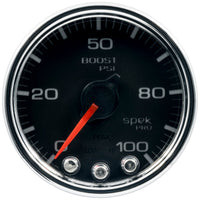 Autometer Spek-Pro Gauge Boost 2 1/16in 100psi Stepper Motor W/Peak & Warn Blk/Chrm - My Store