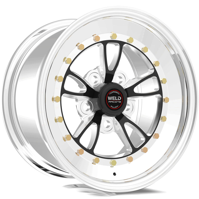 Weld Full Throttle 15x8 / 5x4.5 BP / 3.5in. BS Black Wheel - Polished Non Beadlock - Mammoth Racing -