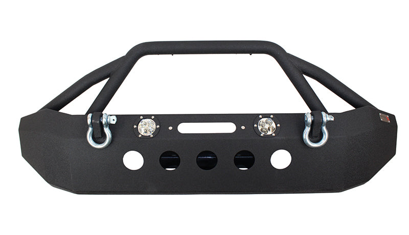 Fishbone Offroad 07-18 Jeep Wrangler Front Winch Bumper W/LEDs Full Width - Blk Texured Powdercoated - Mammoth Racing -