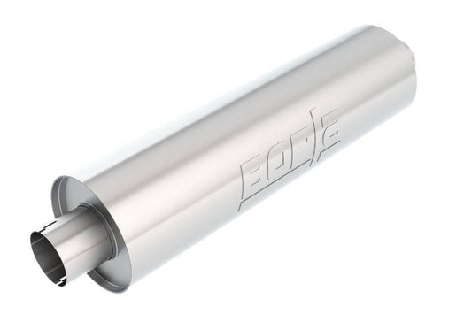 Borla Heavy Duty (Truck) Muffler - 3in Center-Center 24in x 6.75in Round (Notched) - Mammoth Racing -