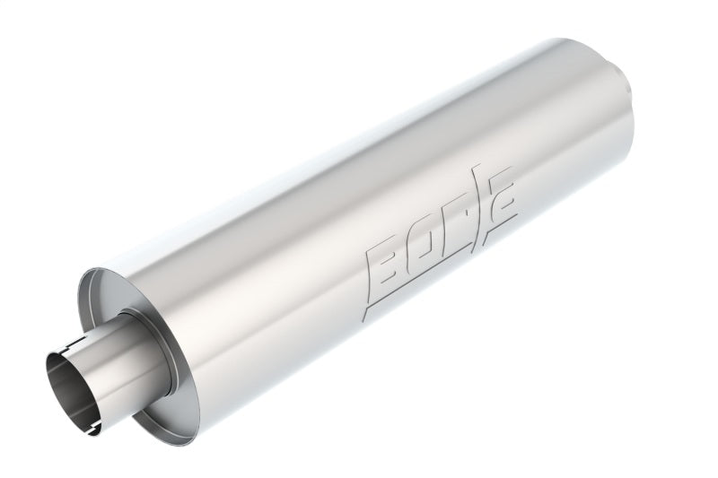Borla Heavy Duty (Truck) Muffler - 3in Center-Center 24in x 6.75in Round (Notched) - My Store