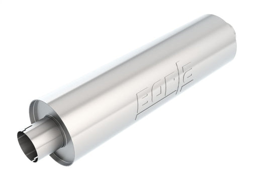 Borla Heavy Duty (Truck) Muffler - 3in Center-Center 24in x 6.75in Round (Notched) - My Store