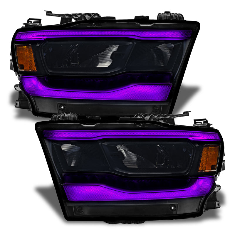 Oracle 19-21 Dodge RAM 1500 RGB+W Headlight DRL Upgrade Kit - Reflector LED Headlights - ColorSHIFT - Mammoth Racing -