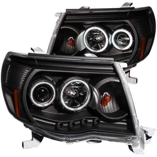 ANZO 2005-2011 Toyota Tacoma Projector Headlights w/ Halo Black - My Store