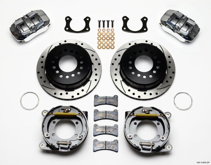Wilwood Dynapro Low-Profile 11.00in P-Brake Kit Drill-Pol Small Ford 2.50in Offset - Mammoth Racing -