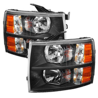 Xtune Chevy Silverado 07-13 Crystal Headlights Black HD-JH-CS07-AM-BK - Mammoth Racing -