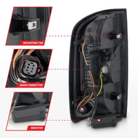 ANZO 15-21 GMC Canyon Full LED Tail Lights w/ Red Lightbar Black Housing Smoke Lens - Mammoth Racing -