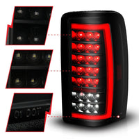 ANZO 00-06 Chevrolet Tahoe / GMC Yukon Full LED Taillights w/ Lightbar Black Housing/Smoke Lens - Mammoth Racing -
