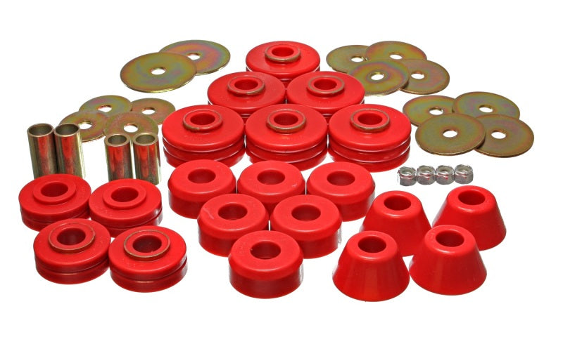 Energy Suspension 78-80 GM Denali XL/Subarban & Yukon XL 4WD Red Body(cab) Mount Set - Mammoth Racing -