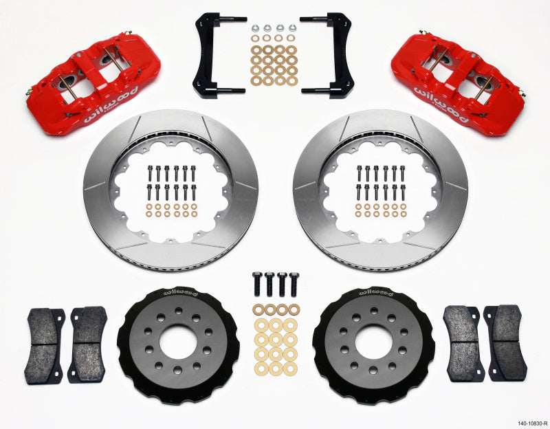 Wilwood Aero6 Front Hat Kit 14.00 Red 2005-2014 Mustang - Mammoth Racing -