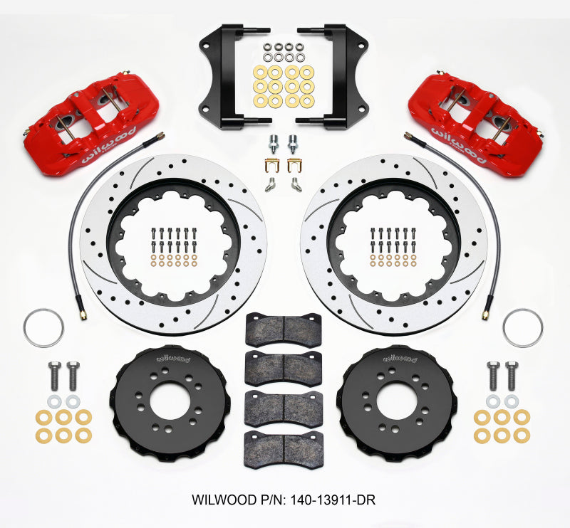 Wilwood Aero6 Front Hat Kit 15.00 Drilled Red 2014-up Corvette C7 w/Lines - My Store