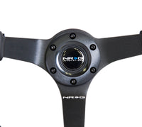 NRG Reinforced Steering Wheel (350mm / 3in. Deep) Bk Leather w/Bk BBall Stitch (Odi Bakchis Edition) - My Store