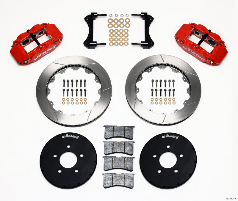 Wilwood Narrow Superlite 6R Front Hat Kit 12.88in Red 1994-2004 Mustang - My Store