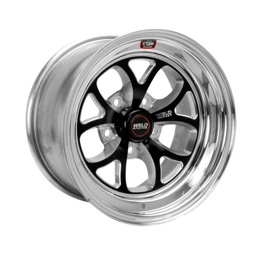 Weld S76 15x6 / 5x4.75 BP / 3.5in. BS Black Wheel (Medium Pad) - Non-Beadlock - Mammoth Racing -