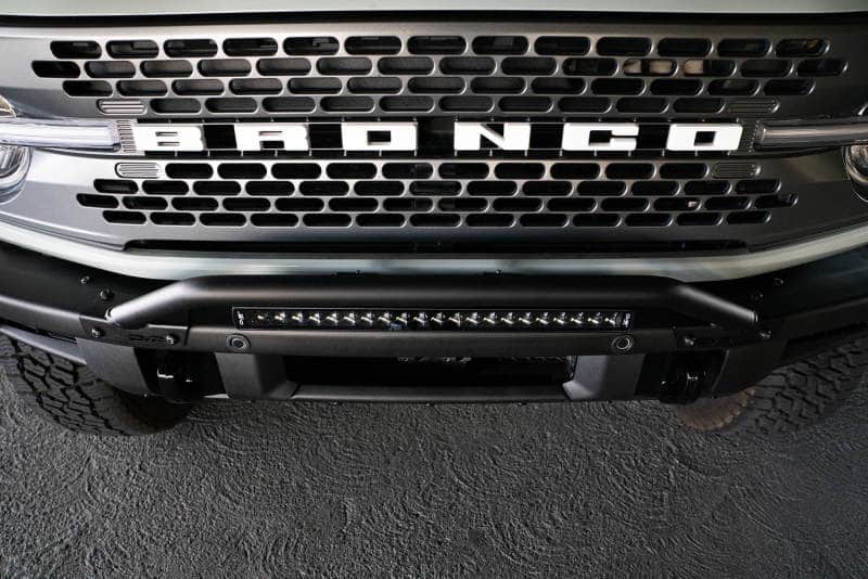 DV8 Offroad 2021-2022 Ford Bronco (Not For Factory Plastic Bumper) Factory Bumper Bull Bar - Black - Mammoth Racing -