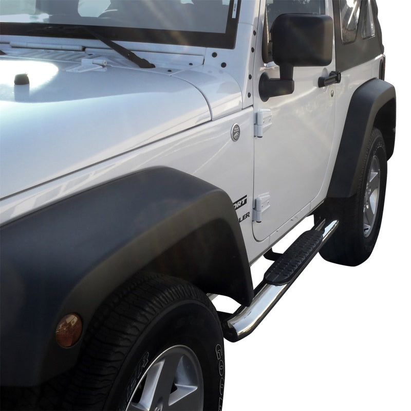 Westin 2007-2017 Jeep Wrangler 2dr PRO TRAXX 4 Oval Nerf Step Bars - SS - Mammoth Racing -