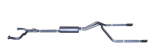 Gibson 04-10 Nissan Titan LE 5.6l 2.5in Cat-Back Dual Split Exhaust - Aluminized - Mammoth Racing -