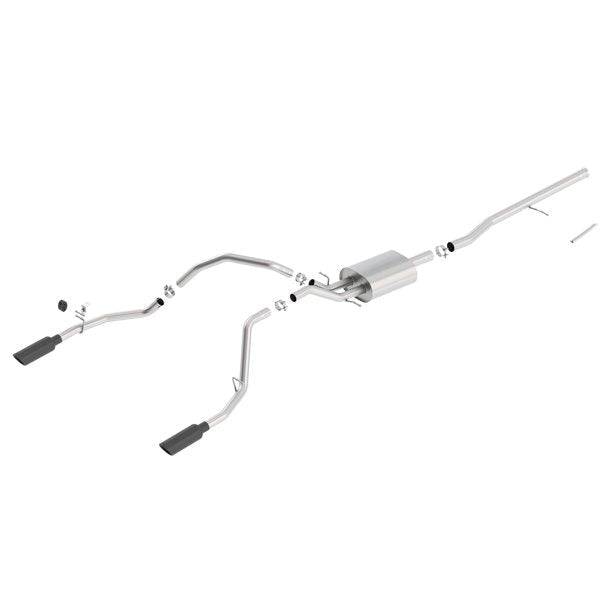 Borla 14 Silv/Sierra C/B Exh ATAK 1500 5.3L V8 AT/MT 2&4WD Ext Cab (78.7) WB - Black Chrome - Mammoth Racing -