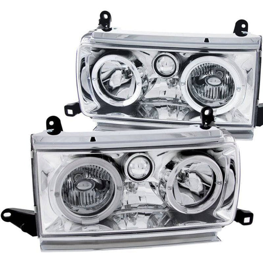 ANZO 1991-1994 Toyota Land Cruiser Crystal Headlights w/ Halo Chrome - My Store