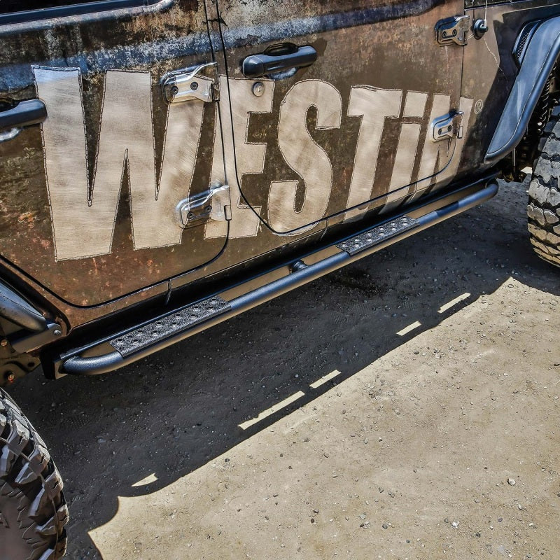 Westin 18-23 Jeep Wrangler JL Unlimited 4dr Rock Slider - Textured Black - Mammoth Racing -