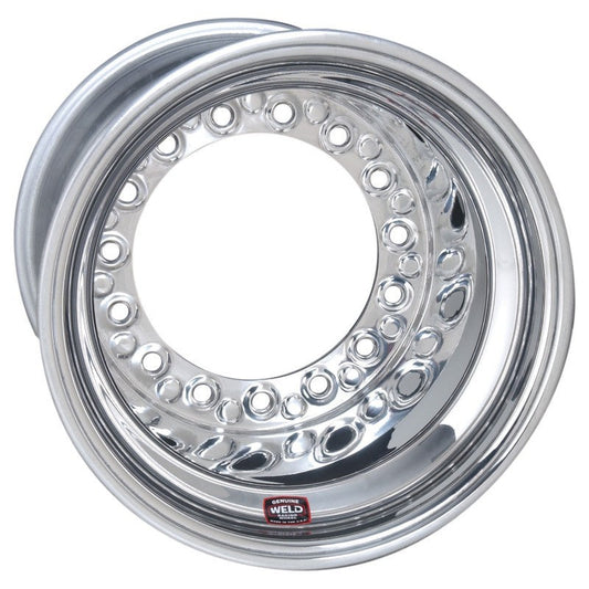 Weld Wide 5 XL Direct MT 15x14 / 5x10.25 BP / 5in. BS Polished Assembly - Inner BL w/Blk 6-Dzus Cvr - Mammoth Racing -