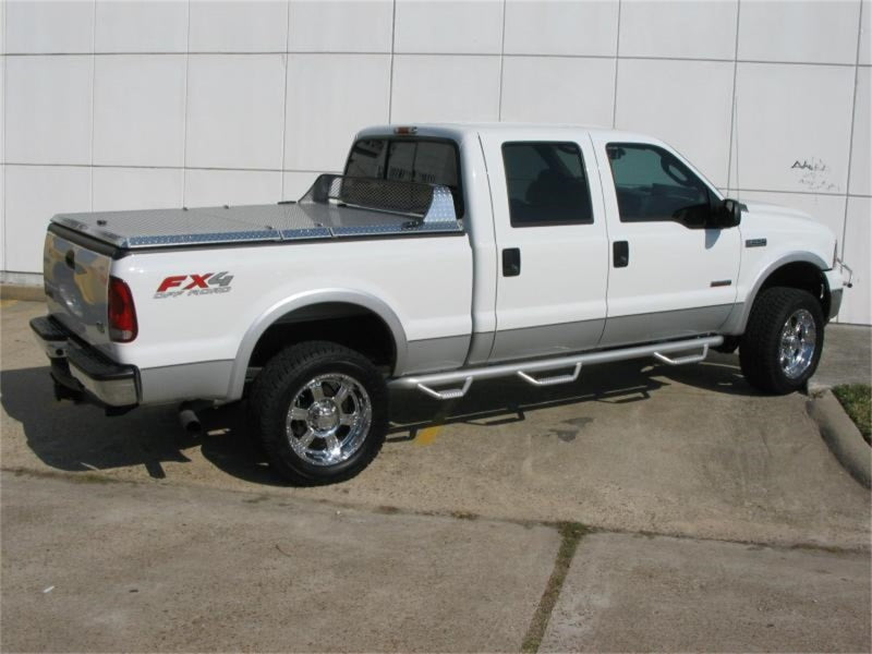 N-Fab Nerf Step 99-16 Ford F-250/350 Super Duty Crew Cab 6.75ft Bed - Gloss Black - Bed Access - 3in - Mammoth Racing -