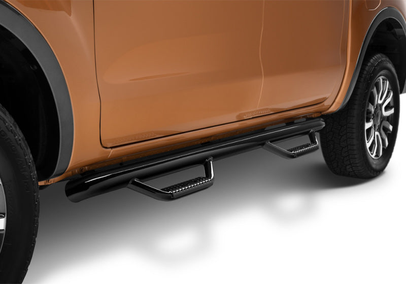 N-Fab Nerf Step 2019 Ford Ranger Crew Cab - Gloss Black - Cab Length - 3in - Mammoth Racing -