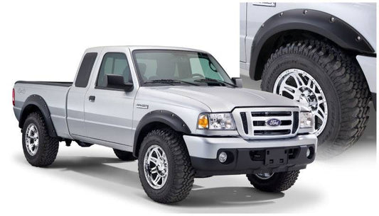 Bushwacker 93-11 Ford Ranger Styleside Pocket Style Flares 4pc 72.0/84.0in Bed - Black - Mammoth Racing -