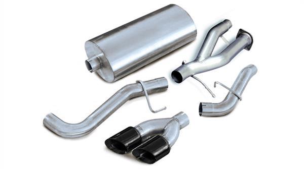 Corsa Sport Cat-Back Exhaust w/Black Twin 4in Tips 02-06 Cadillac Escalade 6.0L V8 - Mammoth Racing -