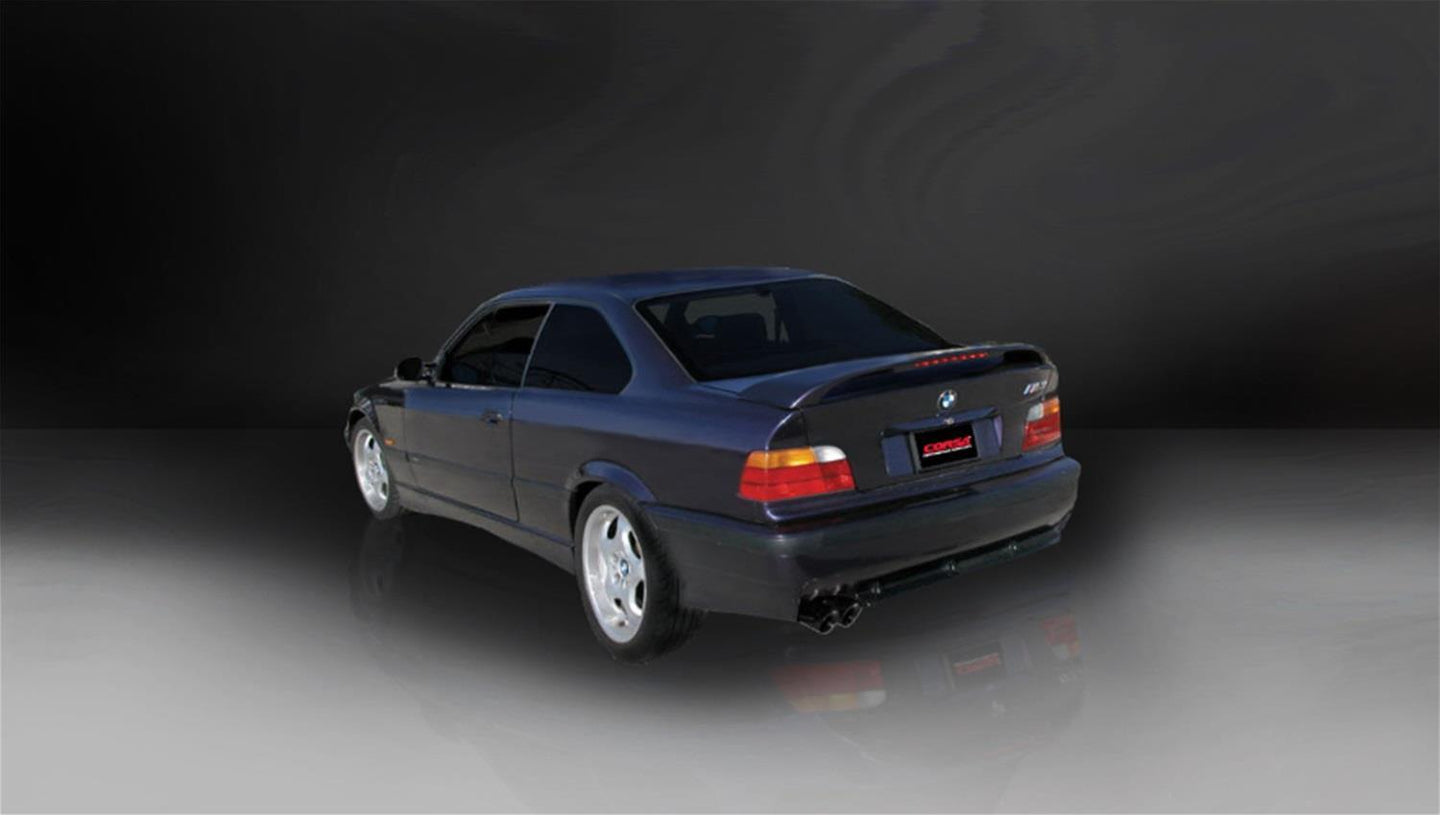 Corsa 92-09 BMW 325i/is Coupe E36 Black Sport Cat-Back Exhaust - Mammoth Racing -