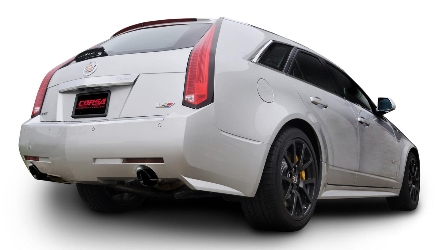 Corsa 11-13 Cadillac CTS Wagon V 6.2L V8 Black Sport Axle-Back Exhaust - Mammoth Racing -