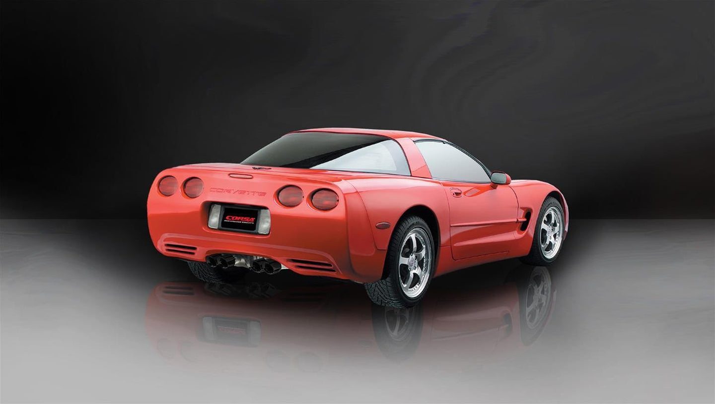 Corsa 97-04 Chevrolet Corvette C5 Z06 5.7L V8 Black Xtreme Cat-Back + XO Exhaust - Mammoth Racing -