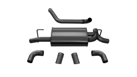 Corsa 18+ Jeep Wrangler JL 2.5in Dual Rear Turn Down Exit Black Sport Axle-Back Exhaust - Mammoth Racing -