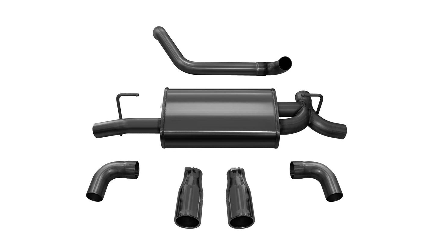 Corsa 18+ Jeep Wrangler JL 2.5in Dual Rear Exit Black Tips Sport Axle-Back Exhaust - Mammoth Racing -