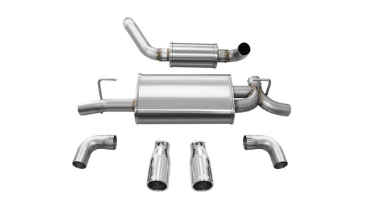 Corsa 18+ Jeep Wrangler JL 2.5in Dual Rear Exit Polished Tips Touring Axle-Back Exhaust - Mammoth Racing -