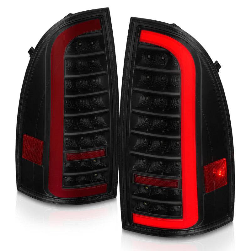 ANZO 05-15 Toyota Tacoma Full LED Tail Lights w/Light Bar Sequential Black Housing Smoke Lens - Mammoth Racing -