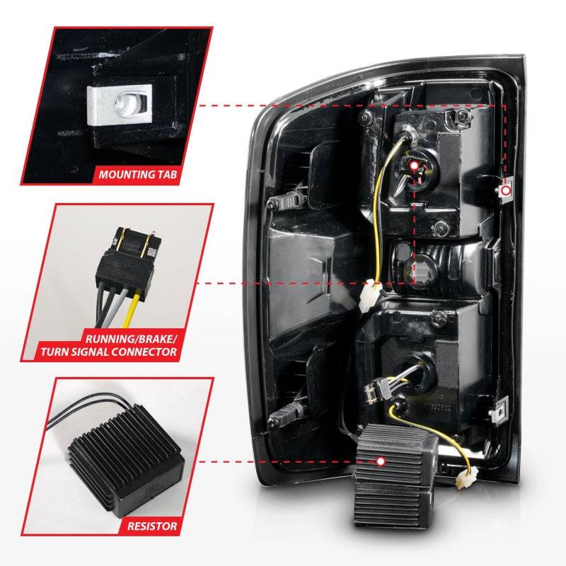 ANZO 15-19 Chevrolet Silverado 2500 HD/3500 HD LED Taillight w/ Sequential Black Housing/Clear Lens - My Store