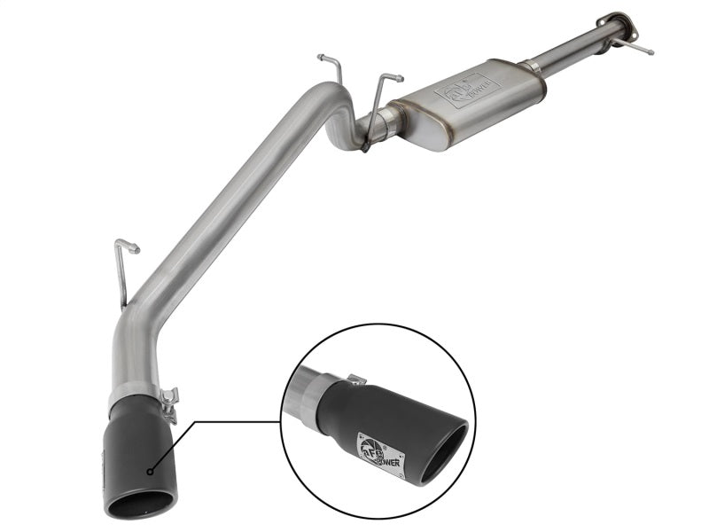 aFe Mach Force-XP Exhaust 3in CB SS 15-17 GM Colorado/Canyon 2.5L/3.6L Side Exit w/ Black Tip - Mammoth Racing -