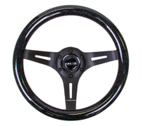 NRG Classic Wood Grain Steering Wheel (310mm) Black Sparkle w/Blk 3-Spoke Center - My Store