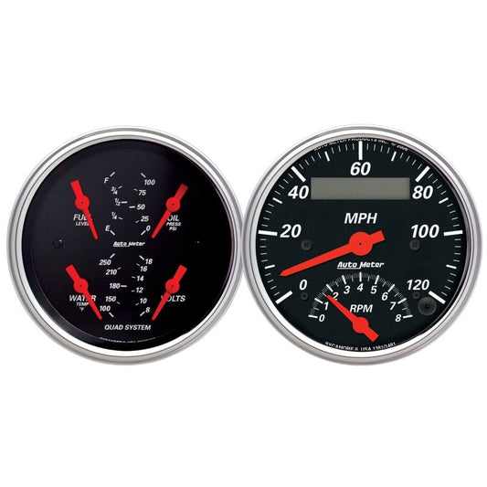 Autometer Designer 3-3/8in In-Dash Kit Box-Tach Speedo Combo & Elec Oil Press, H2O Temp, Volt, Fuel - My Store