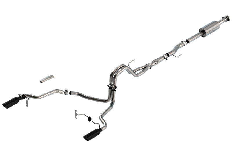 Borla F-150 2021 5.0L 4dr CC SB EC STB Lariat/KR/Platinm/LTD 3/2.25 SRE Cat-Back ATAK Black CHR Tips - My Store