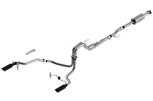 Borla F-150 2021 5.0L 4dr CC SB EC STB Lariat/KR/Platinm/LTD 3/2.25 SRE Cat-Back ATAK Black CHR Tips - My Store