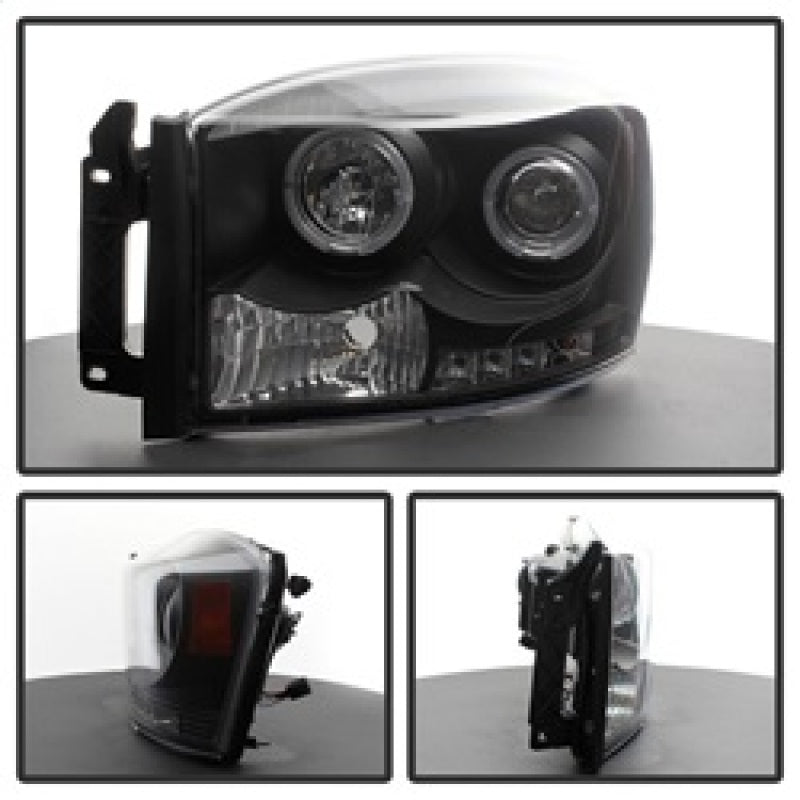 Spyder Dodge Ram 1500 06-08/Ram 2500 06-09 Projector Headlights LED Halo LED Blk PRO-YD-DR06-HL-BK - Mammoth Racing -