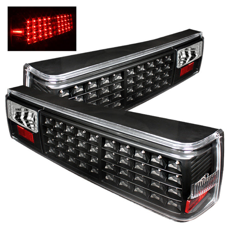 Xtune Ford MUStang 87-93 LED Tail Lights Black ALT-ON-FM87-LED-BK - Mammoth Racing -