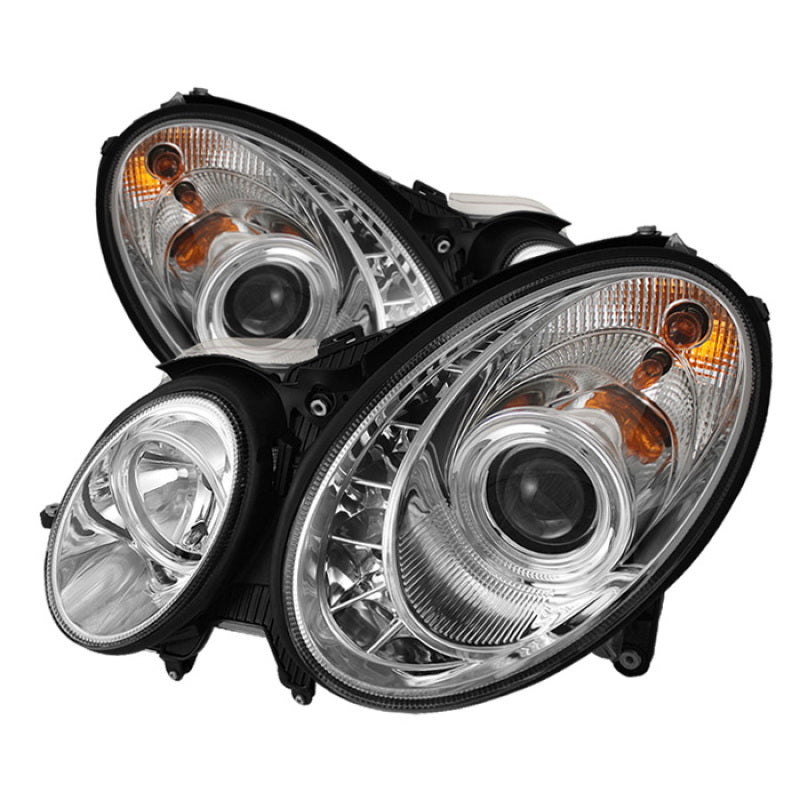 Spyder Mercedes Benz E-Class 03-06 Projector Headlights Halogen - DRL Chrm PRO-YD-MBW21103-DRL-C - Mammoth Racing -