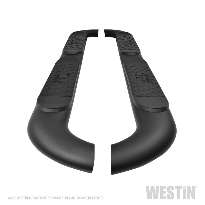 Westin 18-22 Jeep Wrangler JLU 4dr Platinum 4 Oval Nerf Step Bars - Tex. Blk - Mammoth Racing -