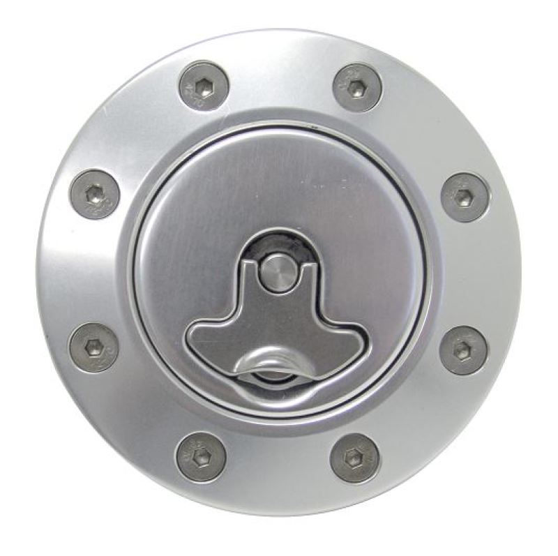 Ridetech 66-67 Chevy Nova Locking Gas Cap (Clear Anodized) - Mammoth Racing -